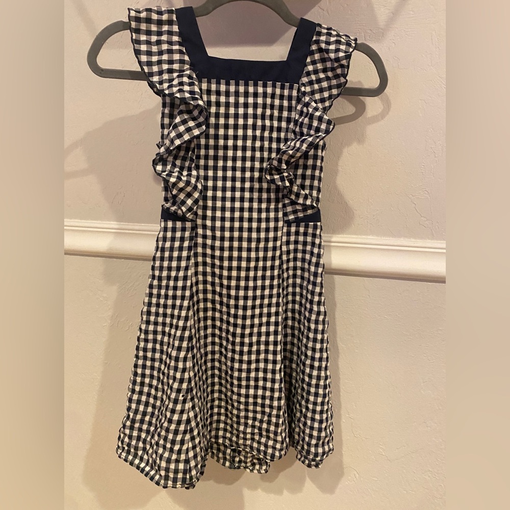 BCB girls navy blue checkered dress